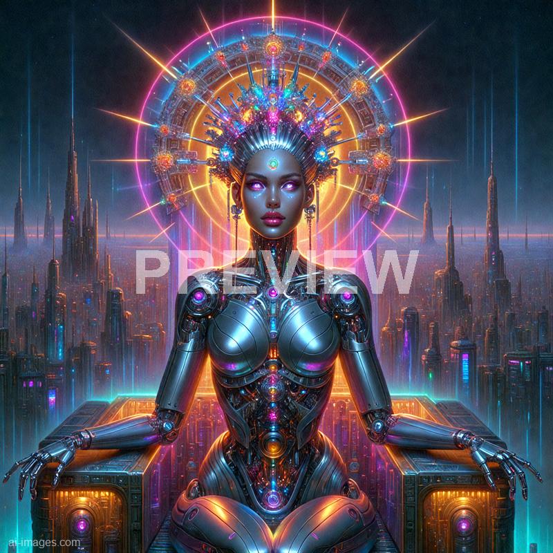 15028 - an-android-queen-on-a-throne-of-light-a-regal-ai-quee_250706001455_00001